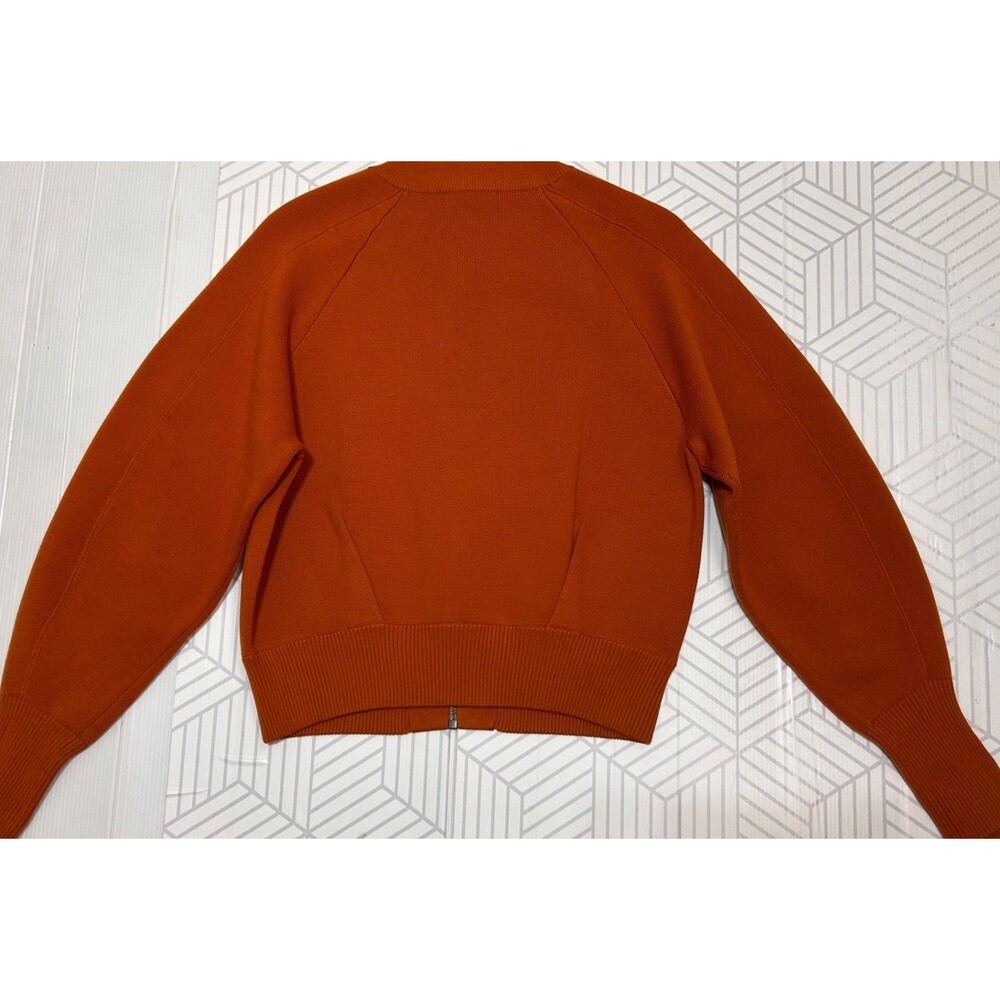 $249 Athleta Sequoia size Small Sweater Jacket Zip Foliage Orange Old Money I - Picture 9 of 15